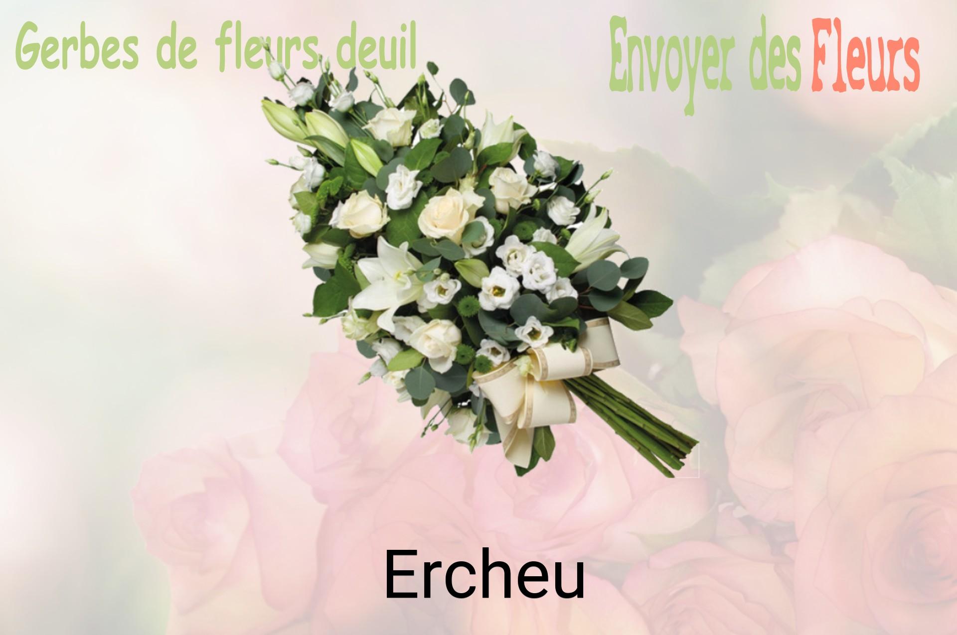 Gerbe de fleurs de deuil livrée à Ercheu
